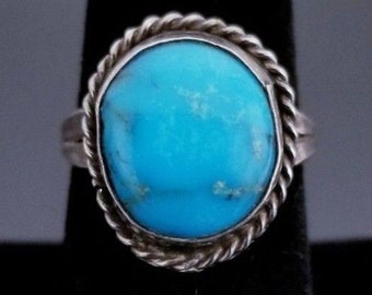 Vintage Sterling Silver Turquoise Ring, size 7