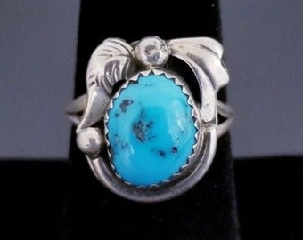 Vintage Sterling Silver Turquoise Ring, size 7