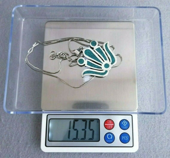 ヴィンテージ スターリングシルバー ターコイズ ナマステ ロータス