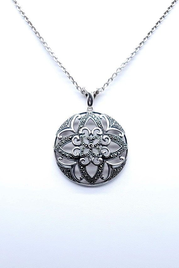 Marcasite Stones Circle Pendant Marcasite Stones Circle Pendant