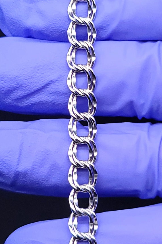 Vintage Curb Link Charm Bracelet, Sterling Silver… - image 4