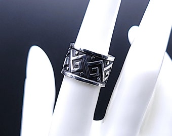 Vintage Taxco Mexican Sterling Silver Tribal Band Ring - Etsy