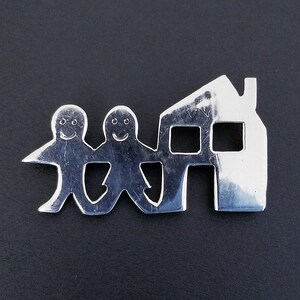 TAXCO Vintage Sterling Silver Family Brooch, TAXCO Hallmarked, 2&quot; 7.04g