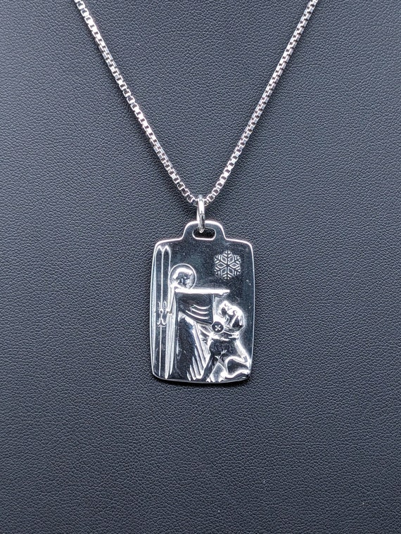 Vintage Sterling Silver Saint Bernard Dog Tag Pend