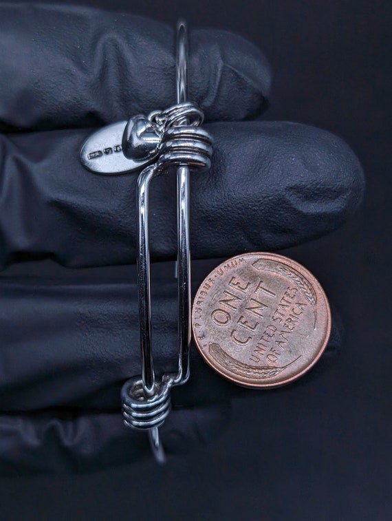 Rustic 925 Sterling Silver Expanding Wire Bangle … - image 7