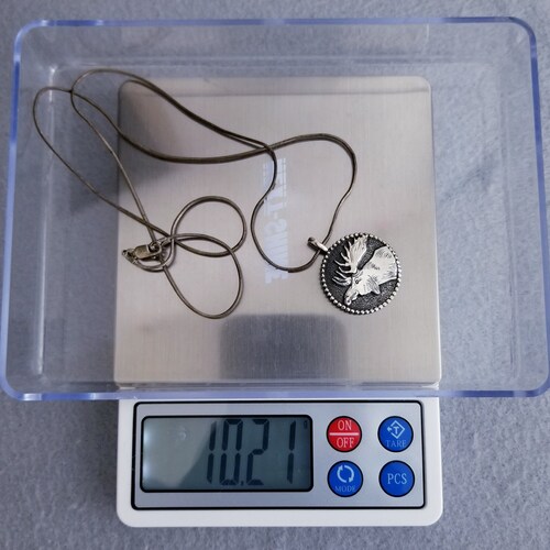 Shops Vintage Sterling Silver Moose Pendant Necklace, KK Signed, 1