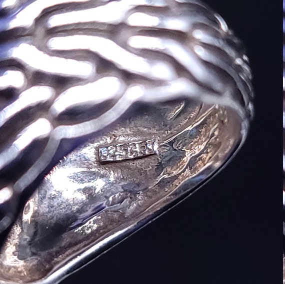 Vintage Abalone Ring, Sterling Silver, CFJ Hallma… - image 6