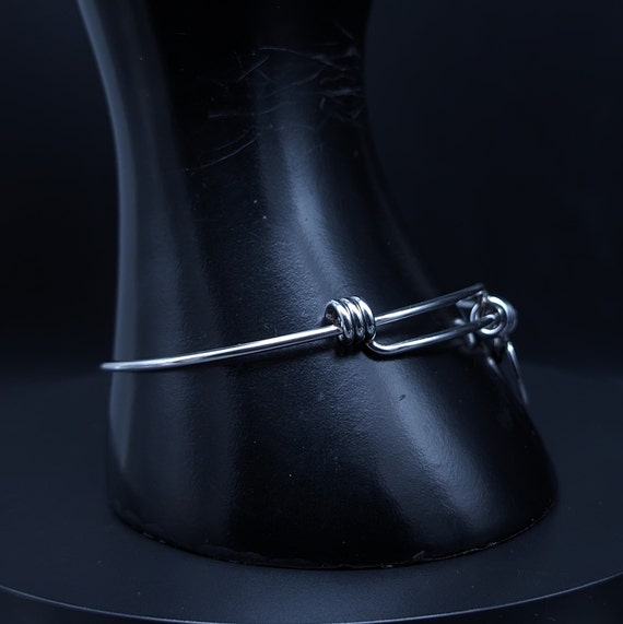 Rustic 925 Sterling Silver Expanding Wire Bangle … - image 2