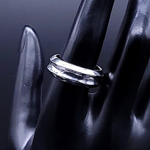 Vintage Sterling Silver Channel Band Ring, Size 9.75