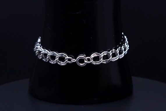 Vintage Curb Link Charm Bracelet, Sterling Silver… - image 3