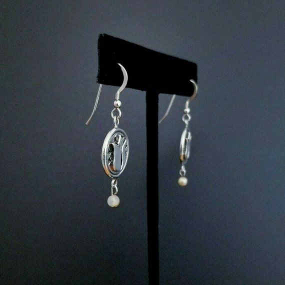 Black Onyx Silver Overlay 5 Gram Earring 1.75 New Jewelry