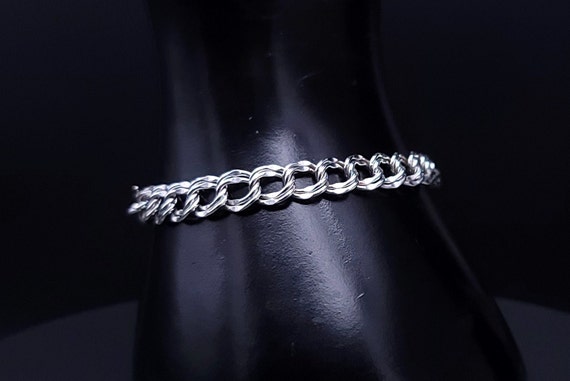 Vintage Curb Link Charm Bracelet, Sterling Silver… - image 2