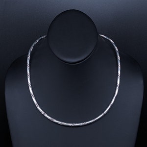 Vintage Sterling Silver Artisan Southwestern Twisted Bar Elongated Collar Necklace, 49g
