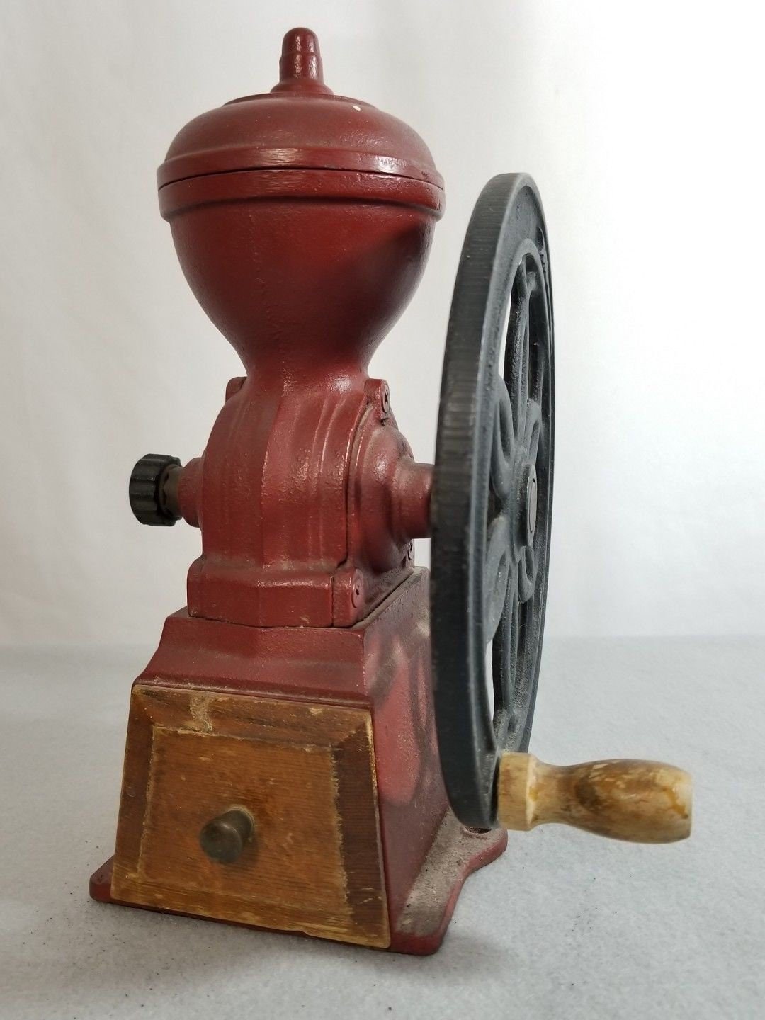 Antique Red Cast Iron Coffee Hand Cranked Coffee Mill Grinder Etsy