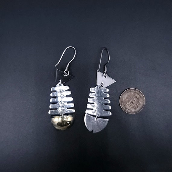 TAXCO Vintage Fish Earrings, Sterling Silver, Tax… - image 6