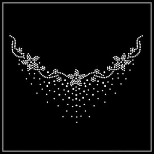 Transfert de strass de fleurs, Fer sur hot fix, Transfert de strass Bling Hot Fix Fer sur Patch Motif Design Transfer, Crystal Bling Motif, Z17