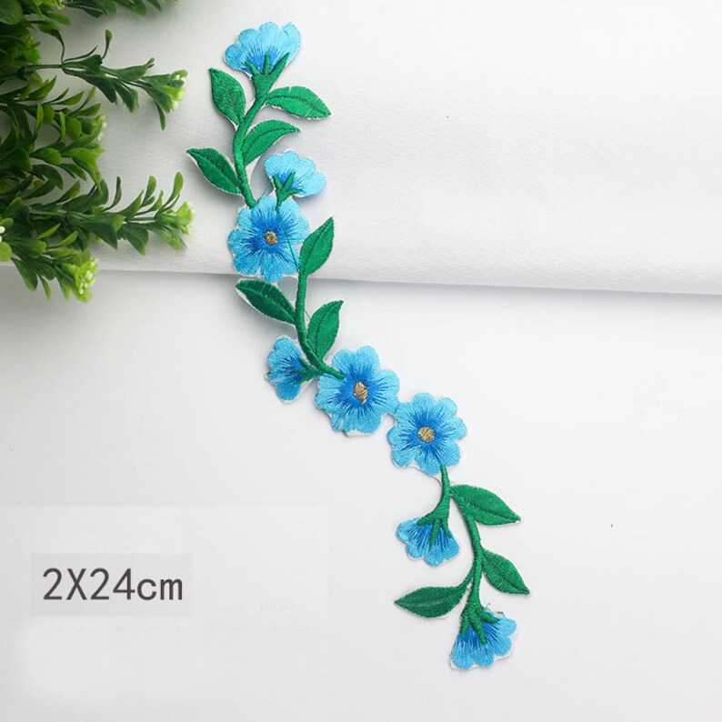 DIY Accessories Patches Clothing Patch Embroidery Roseflower Iron On Appliques Iron on Applique Flower Embroidered Iron-on Patch 416