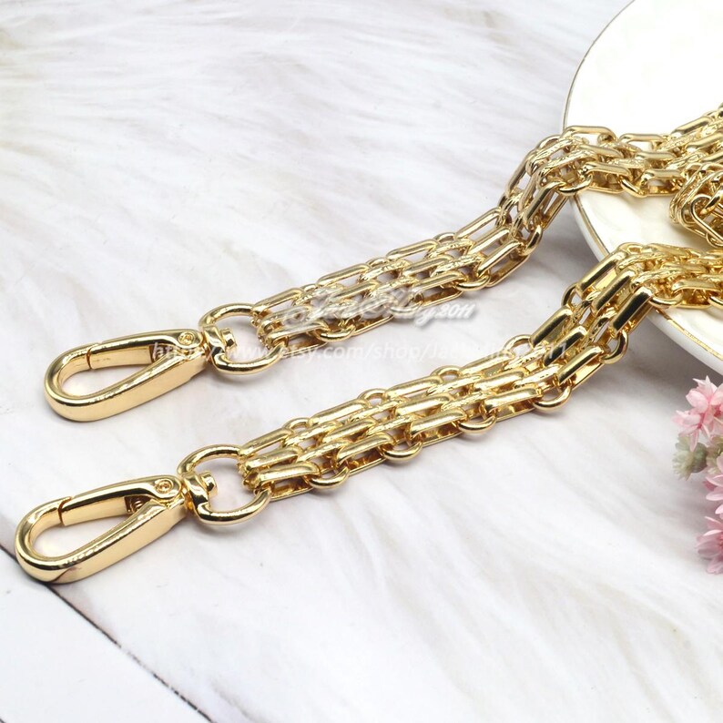 16mm Gold/ Silver Chain Strap purse strap handles bag hadnbag Purse Replacement Chains Purse Finished Chain straps High Quality, 144 Light golden