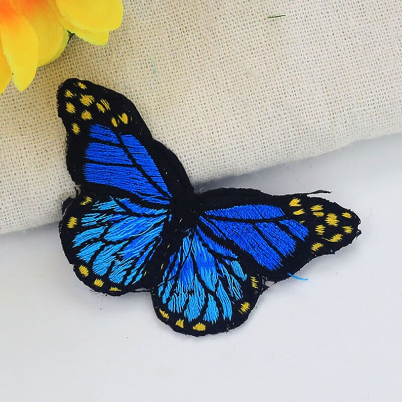 Butterfly Patch ironon Blue Butterfly Patch butterfly Etsy