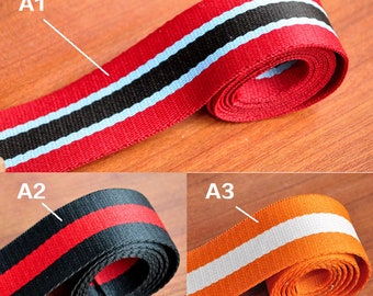 5 Yards Striped Polyester Webbing 1 Inch Bag handles, bag strap for tote bag Upholstery Webbing, 382