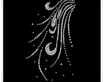 Grass Rhinestone Transfer, Iron on hot fix, Rhinestone Transfer Bling Hot Fix Iron on Patch Motif Design Transfer, Crystal Bling Motif, Z42