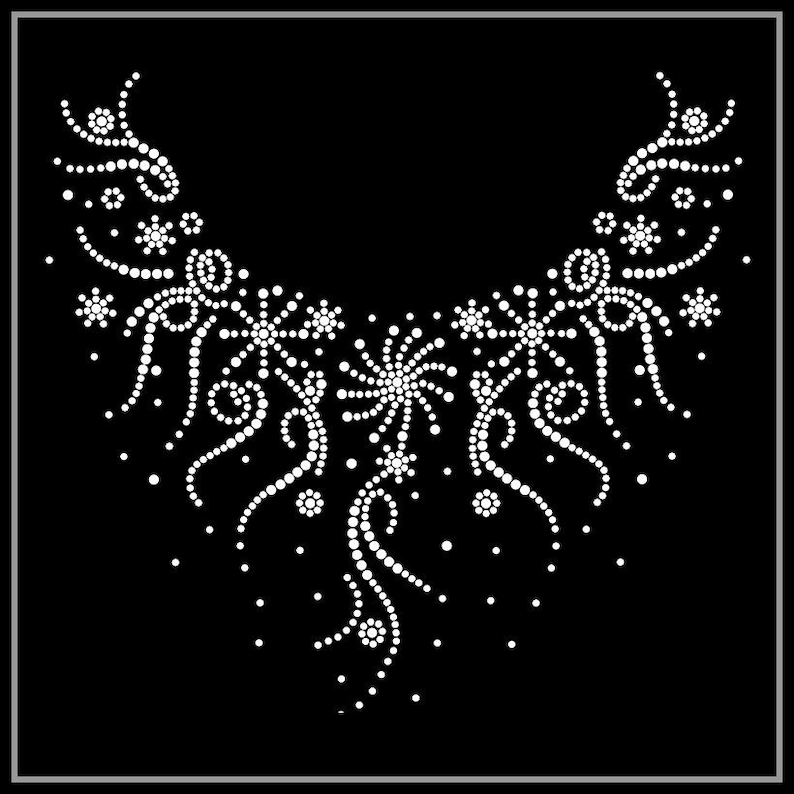 Flower Rhinestone Transfer, Iron on Hot Fix, Rhinestone Transfer Bling ...