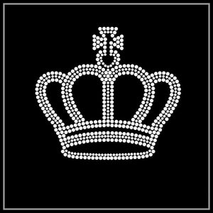 Crown Rhinestone Transfer, Iron on hot fix, Rhinestone Transfer Bling Hot Fix Iron on Patch Motif Design Transfer, Crystal Bling Motif, Z110