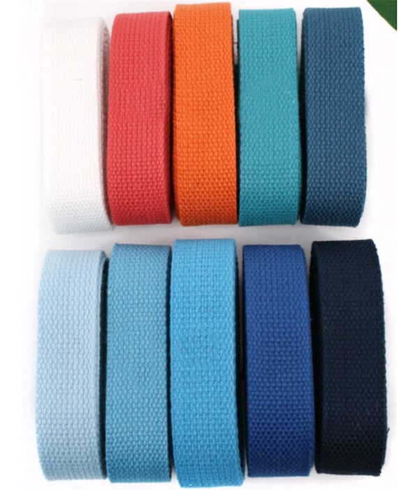 5 Yards 2.0cm Cotton Webbing Heavy Duty Bag handles bag strap for tote bag Upholstery Webbing Thick Strong Bag Purse Cotton Webbing 354