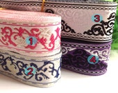 1 Yard Woven Trim Border Flower fabric trim Lace Ethnic ribbon,Embellish jacquard ribbon, Jacquard trim, Vintage trim,Sewing supply,678