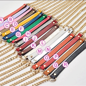 Correa de cuero genuino de 1,8 cm para bolso de hombro, ajustable, de repuesto, para cartera, asa de cadena, asa de metal, eslabón chapado, cadena de embrague