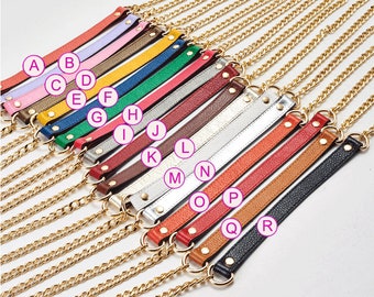 1.8cm Genuine Leather Purse Strap Adjustable Crossbody Shoulder Replacement Bag Wallet Handle Chain Metal Handle Plated Link Clutch chain