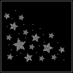 Star Rhinestone Transfer, Iron on hot fix, Rhinestone Transfer Bling Hot Fix Iron on Patch Motif Design Transfer, Crystal Bling Motif, Z54