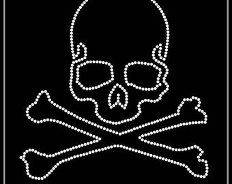 Schedel Strass Transfer, Ijzer op hot fix, Strass Transfer Bling Hot Fix Iron op Patch Motief Design Transfer, Crystal Bling Motief, Z114