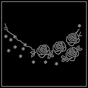 Transfert de strass de fleurs, Fer sur hot fix, Transfert de strass Bling Hot Fix Fer sur Patch Motif Design Transfer, Crystal Bling Motif, Z130