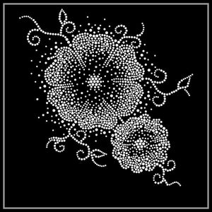 Transfert de strass de fleurs, Fer sur hot fix, Transfert de strass Bling Hot Fix Fer sur Patch Motif Design Transfer, Crystal Bling Motif, Z77