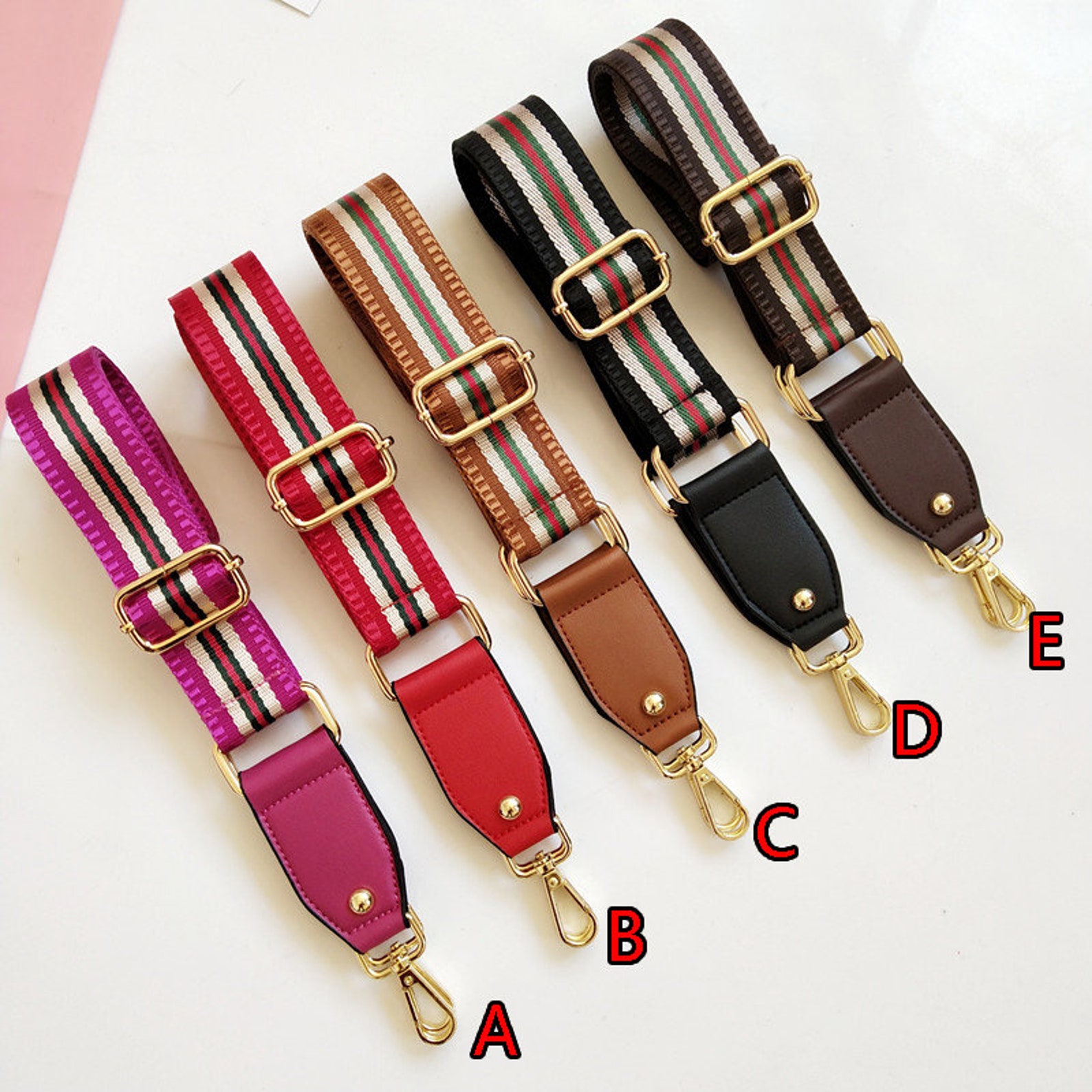 1Pcs 3.8cm Width 80130cm Adjustable Colorful Bag StrapGold Etsy