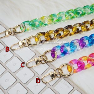 Acrylic High Quality Purse Chain, Metal Shoulder Handbag Strap, Replacement Handle Chain, Handcraft Material for Handbag Making, SZ8