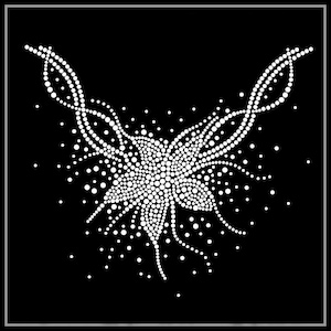 Transfert de strass de fleurs, Fer sur hot fix, Transfert de strass Bling Hot Fix Fer sur Patch Motif Design Transfer, Crystal Bling Motif, Z162