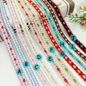 1 Yard Flower Jacquard Ribbon Geometric Woven Trim Border Embroidered Ribbon Sewing Trim Craft Ribbon Jacquard Trim, 823