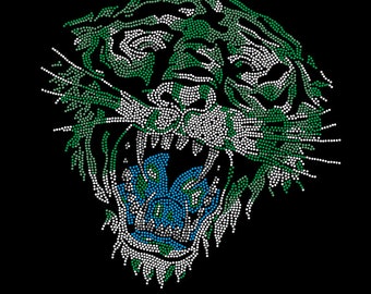 Tiger Rijnstone Transfer Bling Hot Fix Iron op Patch Motif Design Transfer, Iron on hot fix, Face Mask Rijnsteen Transfers, TZ241