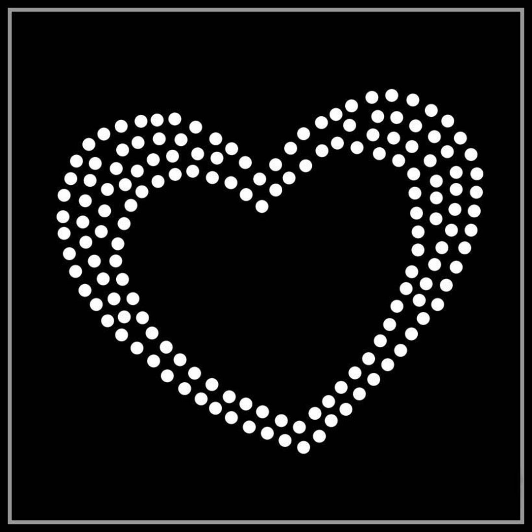 Heart Rhinestone Transfer, Iron on Hot Fix, Rhinestone Transfer Bling ...