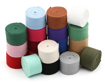 2 yardas de cinta de algodón de 1 pulgada de ancho para asas de bolsos, correas de bolsos para tapicería de bolsos, cinta de algodón gruesa y resistente para bolsos, 378