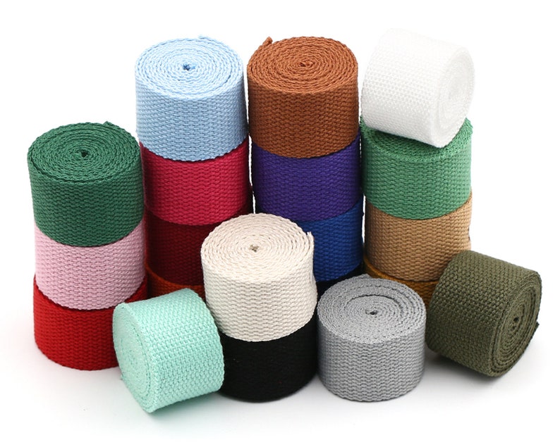 378 bag strap for tote bag Upholstery Webbing 2 Yards Cotton Webbing 1 Inch Wide For Bag handles Thick Strong Bag Purse Cotton Webbing