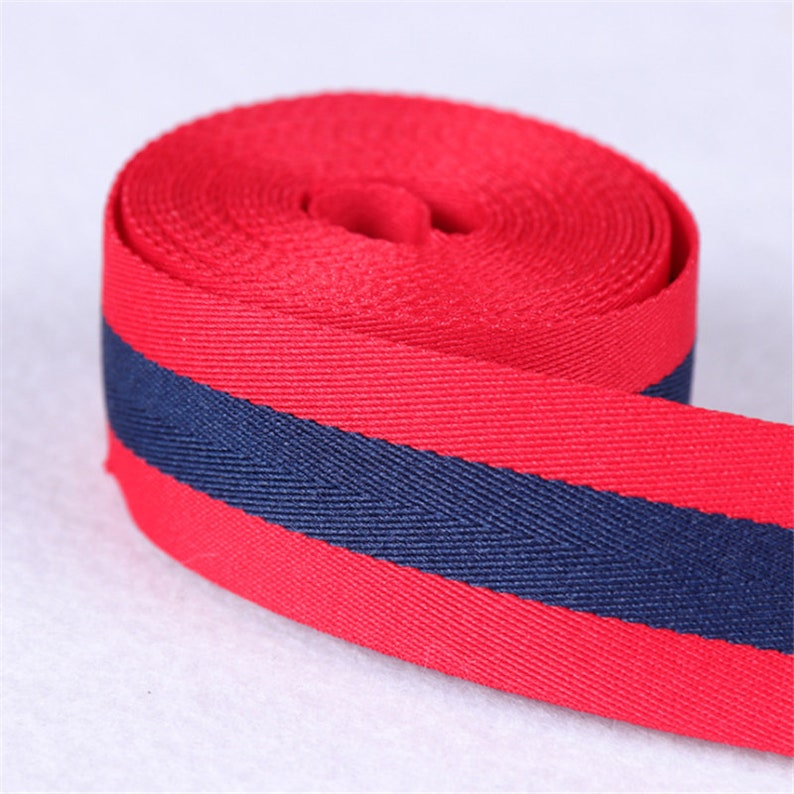 357-7 5 Yards 1.0cm1.5cm2.0cm2.5cm Width Webbing Cotton Polyester Webbing Belts Purse Bag Straps Handles Leash key fob webbing