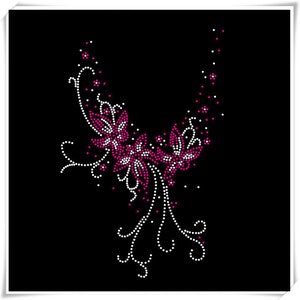 Transfert de strass de fleurs, transfert de strass Bling Hot Fix Fer sur patch Motif Design Transfer, Crystal Bling Motif, Z255