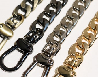 12mm Gold/silver/Gunmetal Chain Strap purse strap handles bag hadnbag Purse Replacement Chains Purse Finished Chain straps High Quality,143