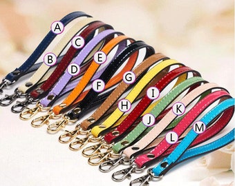 2 Pieces Genuine Leather Wrist Strap For Wallet, Clutch, Or Keychain - Hot Pink Replacement Wristlet Strap, 7.5 Inch