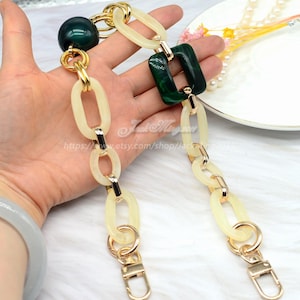 A piece of Acrylic Purse Chain,Metal Shoulder Handbag Strap,Handcraft Material for Handbag Making,Fashion Acrylic Chain,Handle Bag Chain,Y33