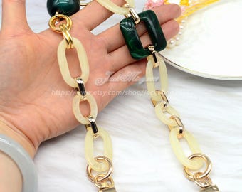 A piece of Acrylic Purse Chain,Metal Shoulder Handbag Strap,Handcraft Material for Handbag Making,Fashion Acrylic Chain,Handle Bag Chain,Y33
