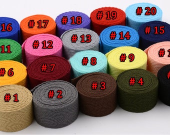 5 Meter 2.0cm Width Polyester Cotton Webbing, Strap key Fob Strap Bag Strap Purse Srap Canvas Cotton Belt Handle, Webbing Soft Cotton, 353